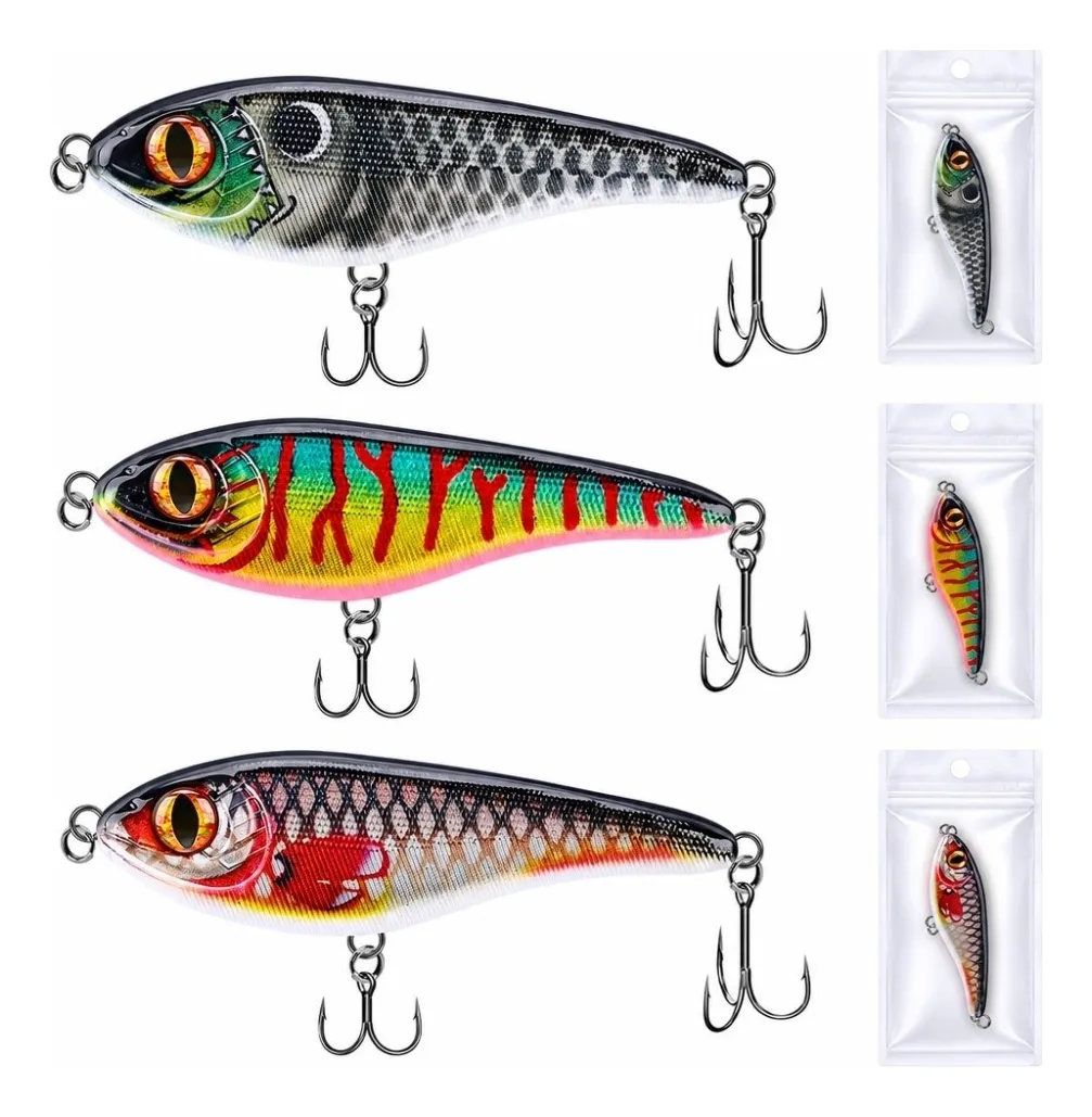 Señuelo Rígido Sonaja 7.8cm 15g Kit 3 Agua Dulce Lubina