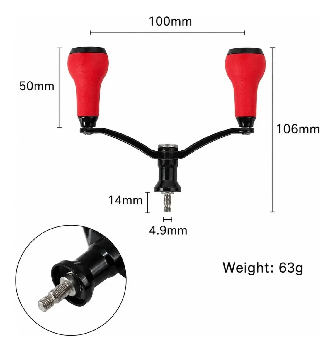 Manivela Doble Aluminio Carrete Baitcasting Pesca