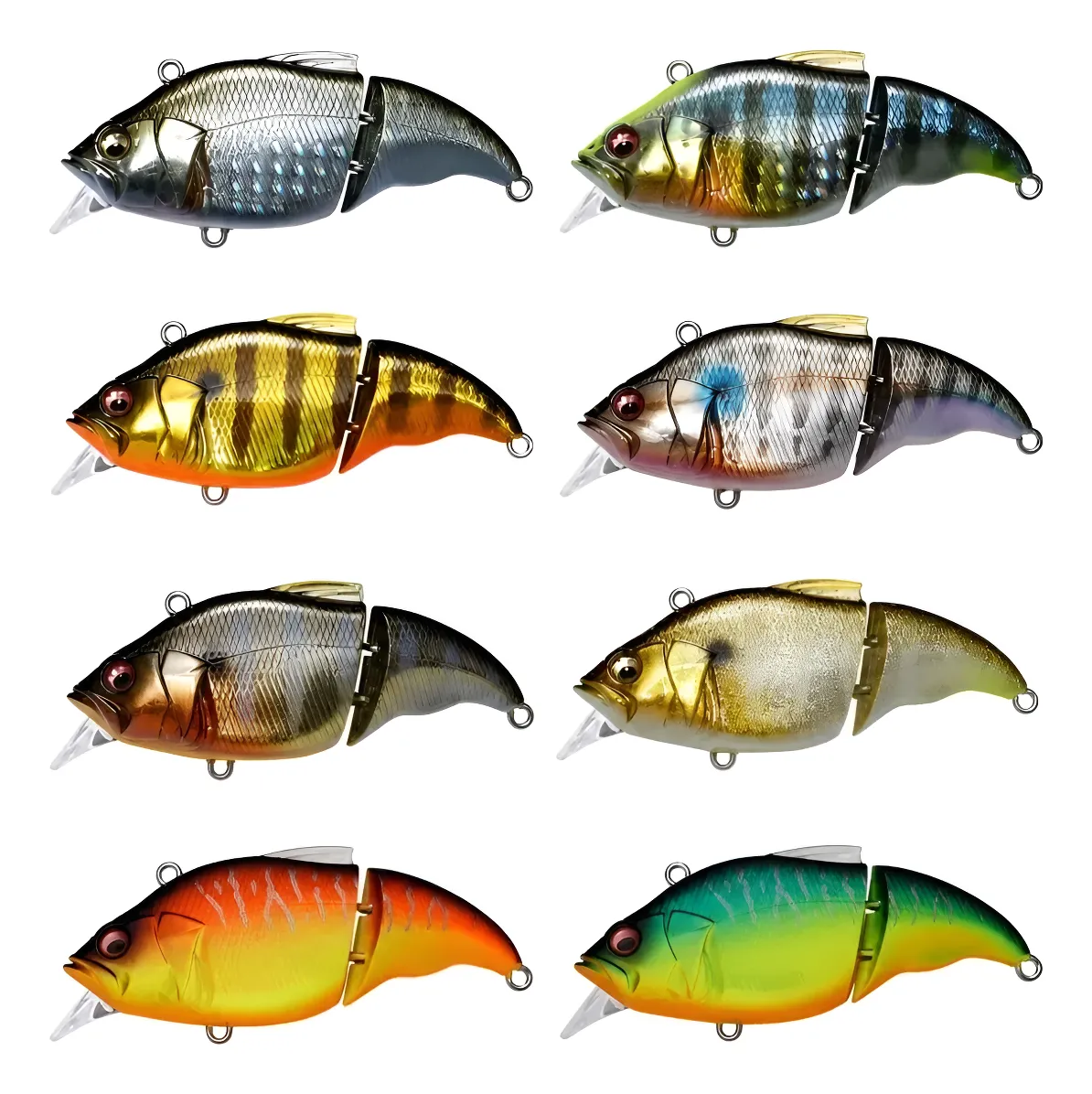 Señuelo Minnow Flotante 2 Secciones 71mm 9.7g Set 8 Robalo