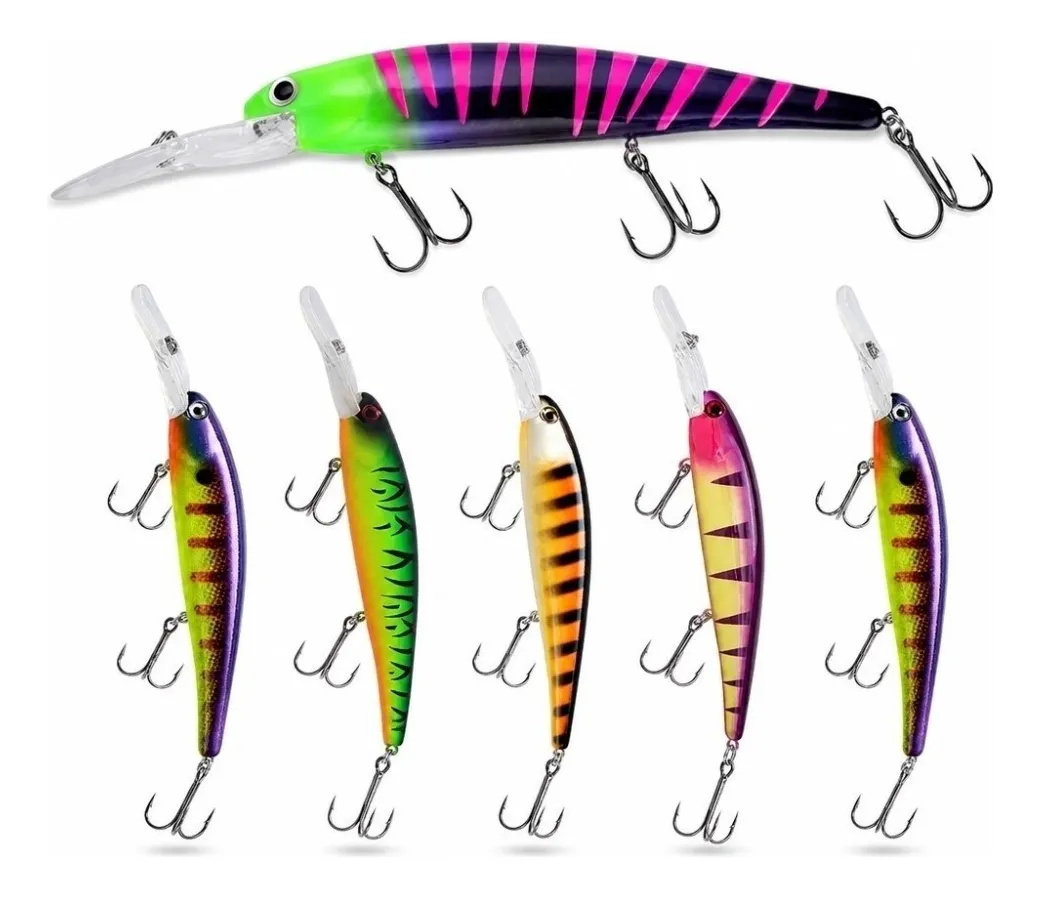 Señuelos Minnow Pesca Agua Dulce 6 Piezas 120mm 20g