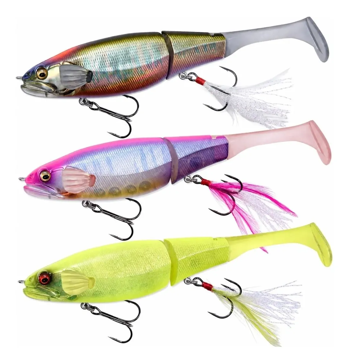 Señuelo Minnow Articulado Flotante 160mm 35g · 3 piezas
