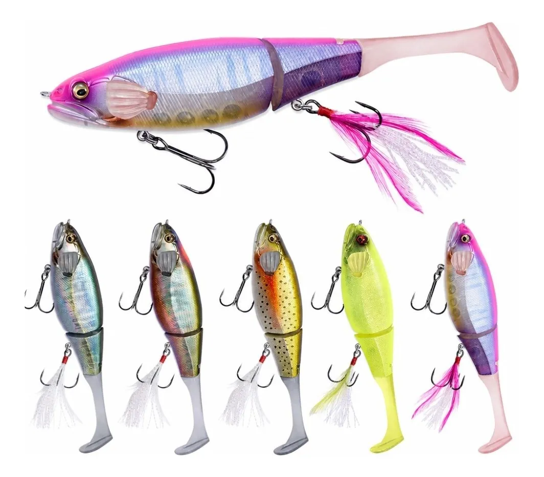 Señuelo Minnow Articulado Flotante 160mm 35g · 6 piezas