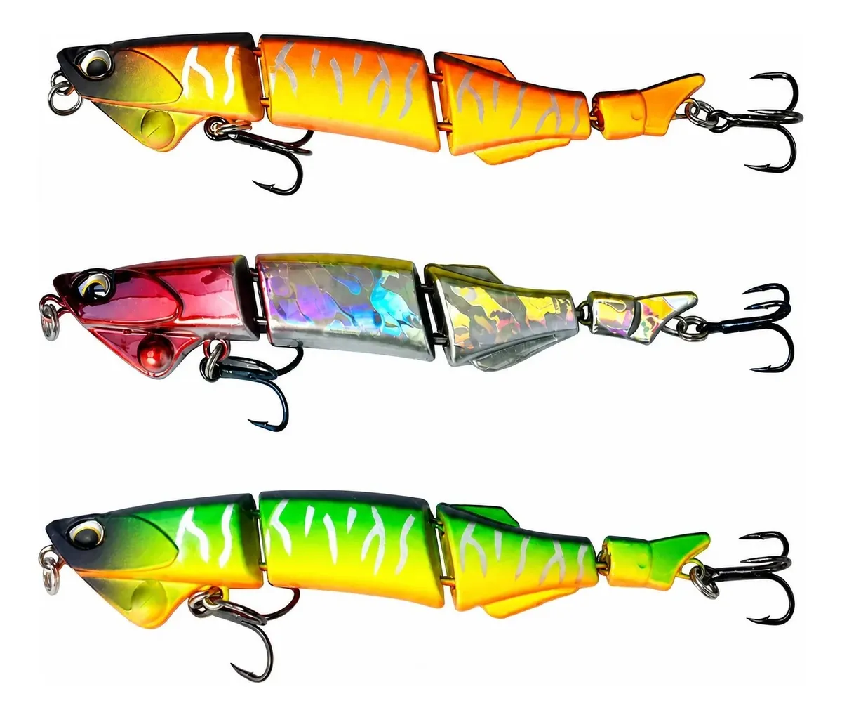 Señuelo Minnow Articulado Hundido 90mm 5.8g · 3 piezas