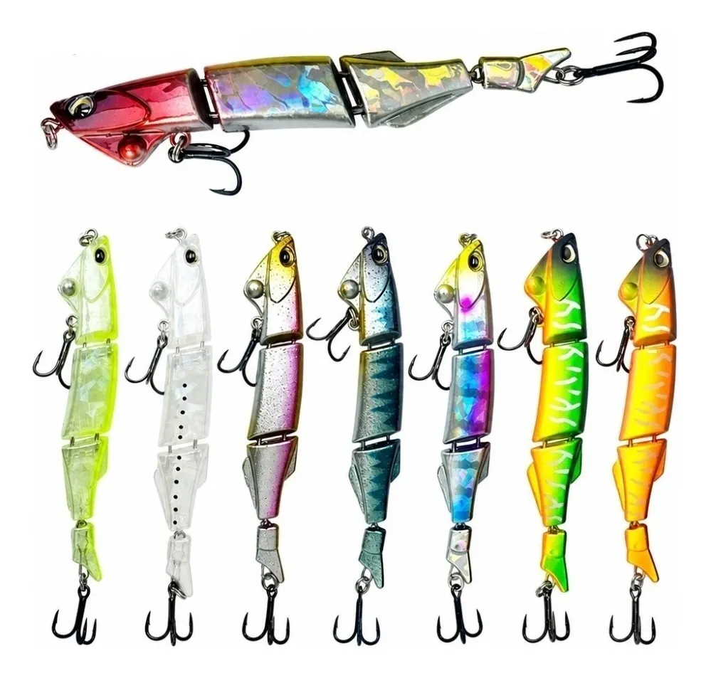 Señuelo Minnow Articulado Hundido 90mm 5.8g · 8 piezas