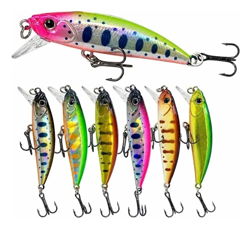 Señuelo Minnow Hundible Kit 7 Uds Agua Dulce 50 mm 6 g