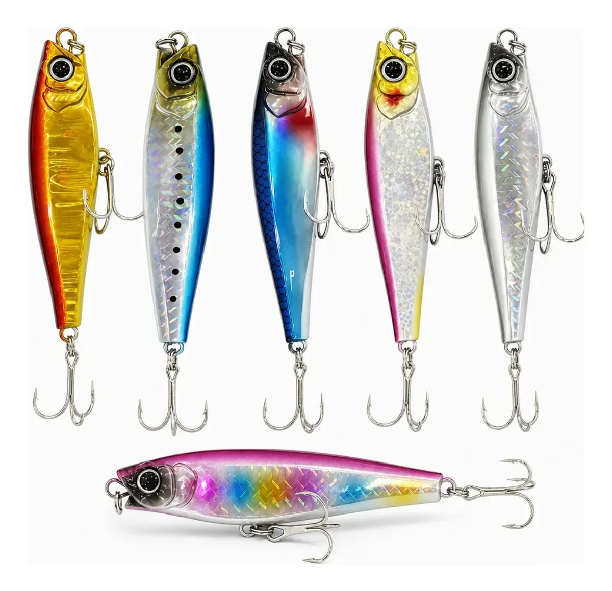 Señuelos Pencil Hundibles Pesca Mar 6 Piezas 80mm 29g