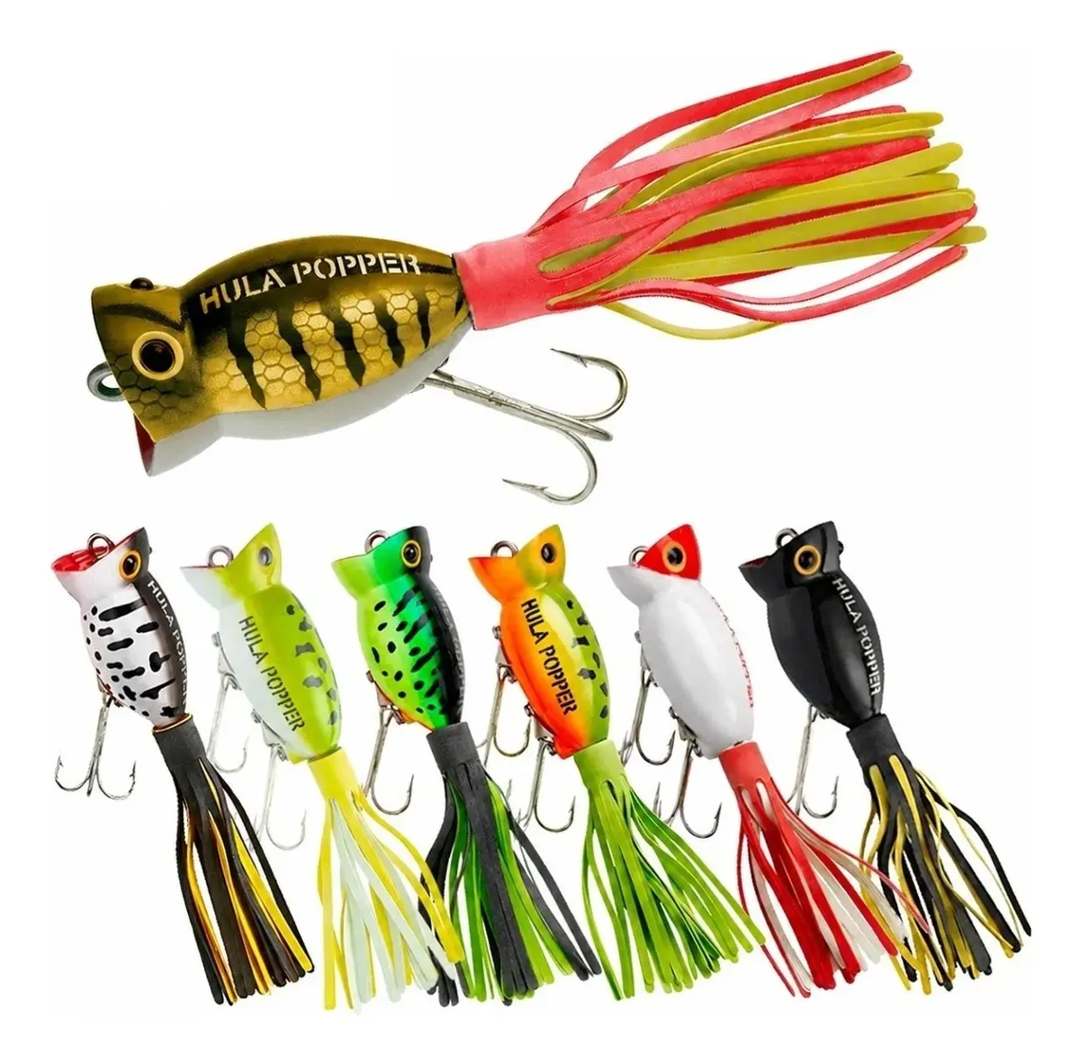 Señuelo Popper Superficie Pesca Arrastre 11g 50mm Kit 6