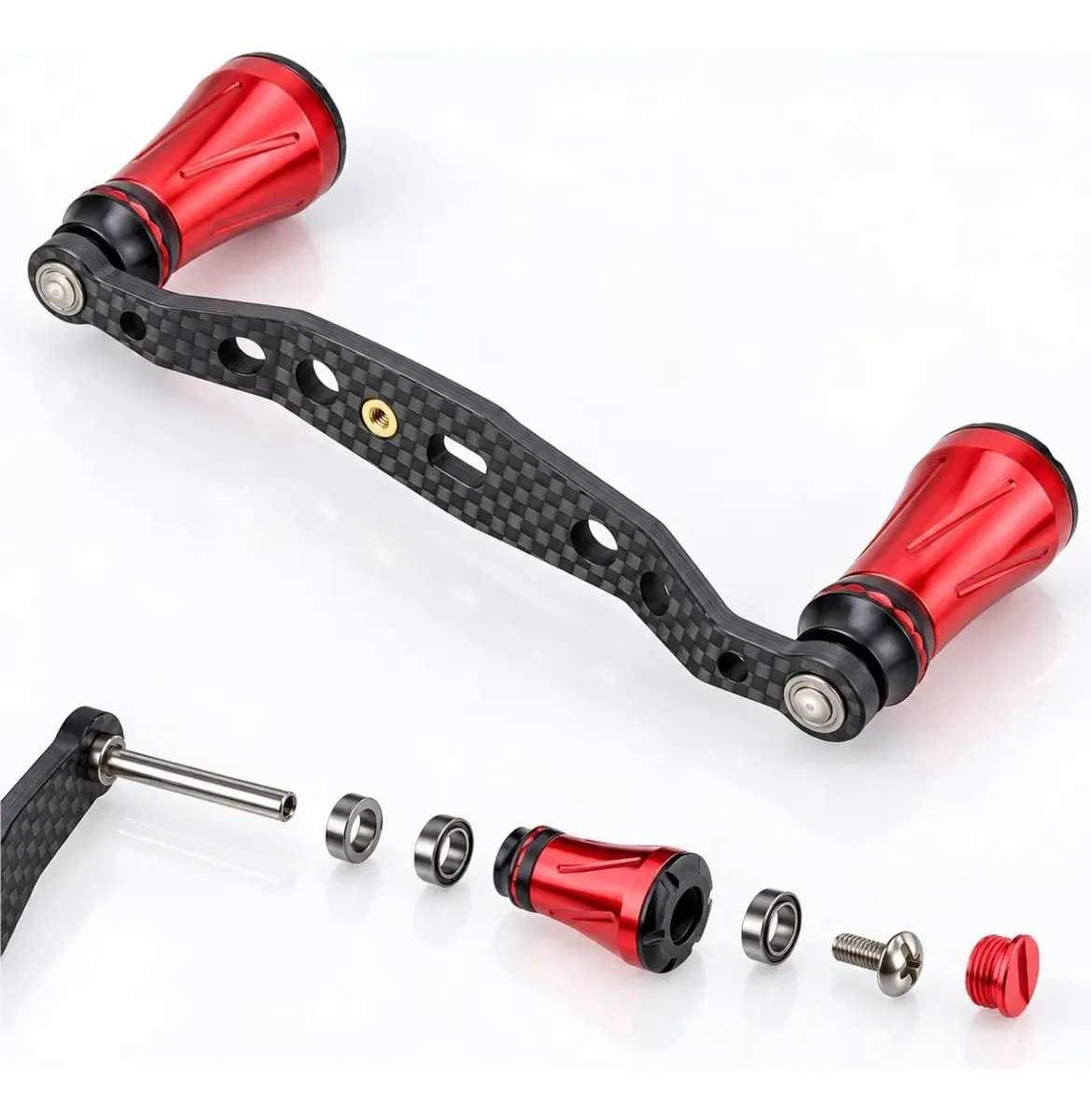 Manivela Fibra Carbono Carrete Casting Spinning Universal